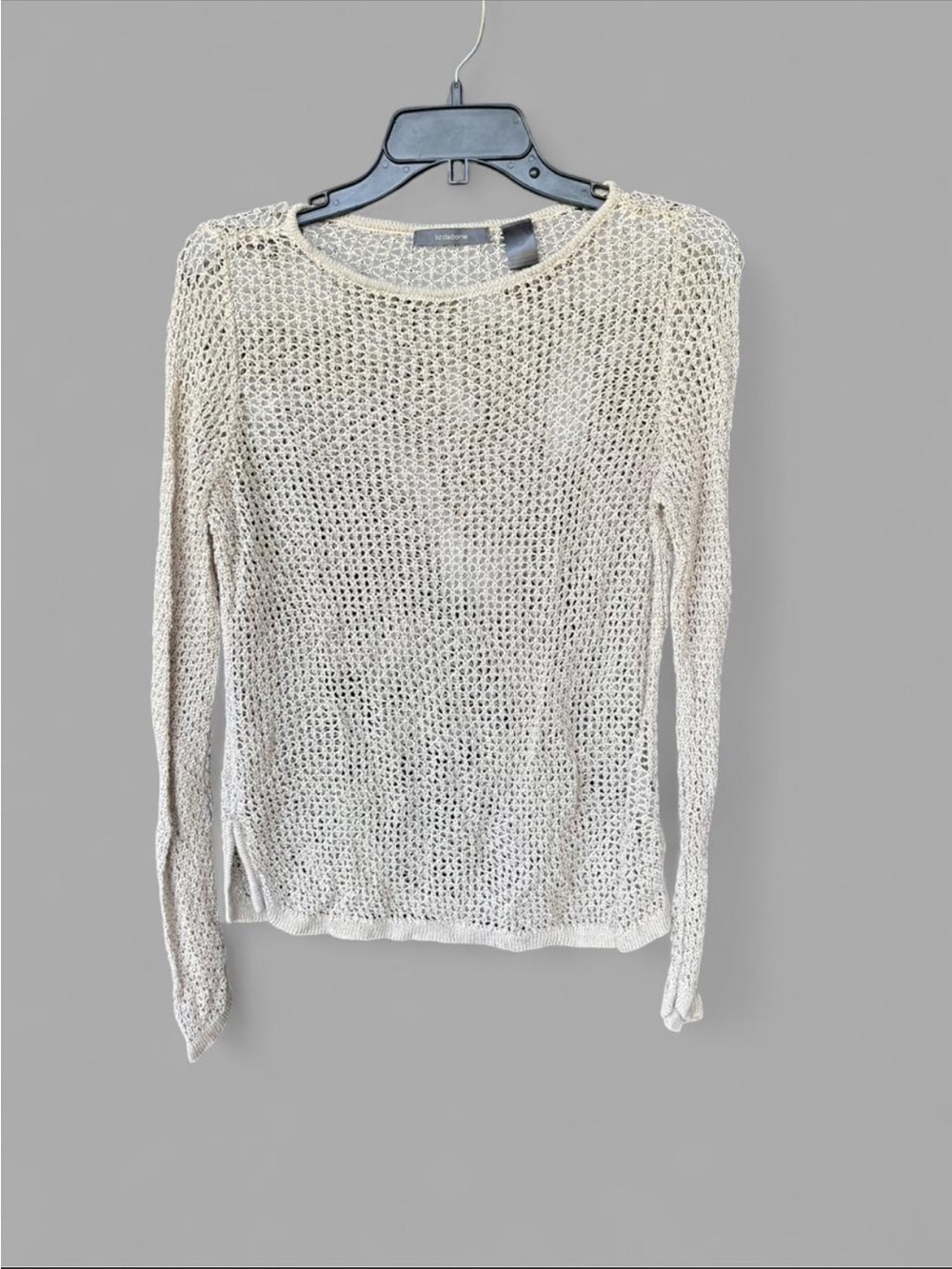 Liz Claiborne Light Beige Open-Knit Sweater